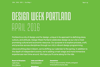 Screenshot of Design Week Portland