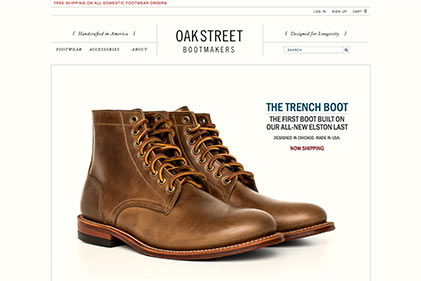 Screenshot of Oakstreet Bootmakers