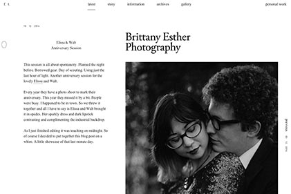 Screenshot of Brittany Esther Photography