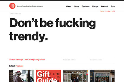 Screenshot of Good fucking design advice