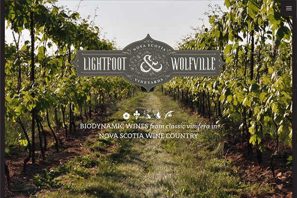Screenshot of Lightfoot & Wolfville Wines