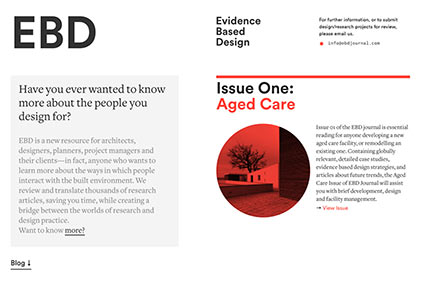 Screenshot of Evidence Based Design