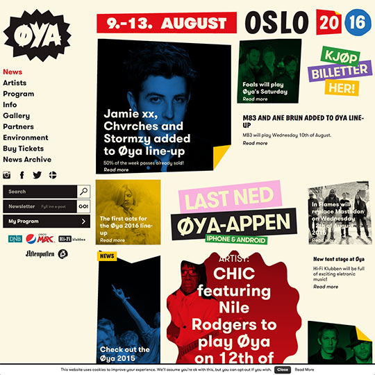 Screenshot of Øya Festivalen