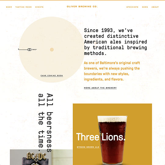 Screenshot of Oliver Brewing Co.